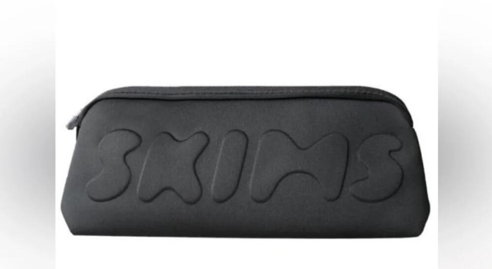 Skims Black Neoprene Zip Makeup / Travel Pouch With Zipper NWT